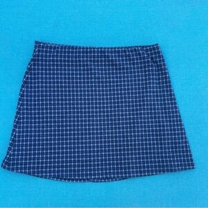 Urban Outfitters Blue and White Plaid Mini Skirt
